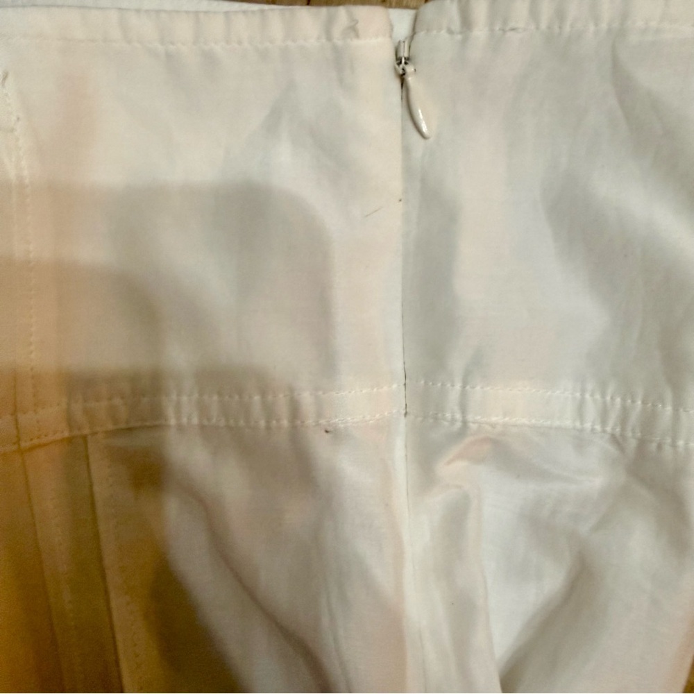 🌿🐛NWT Anthropologie White Sheer Seamed Fluted Silk/Cotton Blend Pencil Skirt - Picture 7 of 8